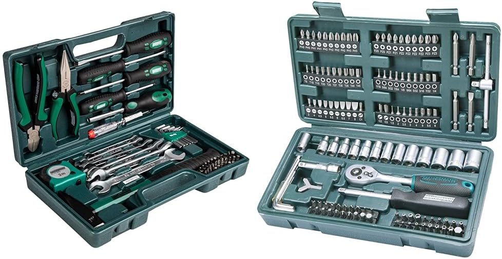 Brüder Mannesmann Werkzeuge M29032 Werkzeugkoffer, 47-teilig, Grün (Matt), (L x B x H) 335 x 335 x 1