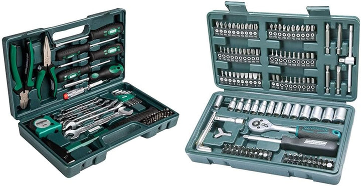Brüder Mannesmann Werkzeuge M29032 Werkzeugkoffer, 47-teilig, Grün (Matt), (L x B x H) 335 x 335 x 1