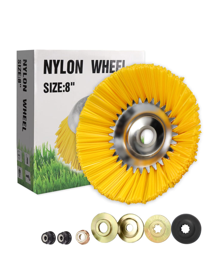 LADAMI Unkrautbürste Wildkrautbürste 200 mm x 25,4 mm, Nylon-Borsten, Nylonbürste,für Rasentrimmer,