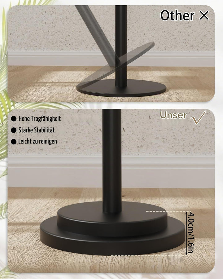 Höheneinstellbar Beistelltisch, Höhe 45-78 cm, Weiss, 1 Stück | Nachttisch für Schlafzimmer, Klein C