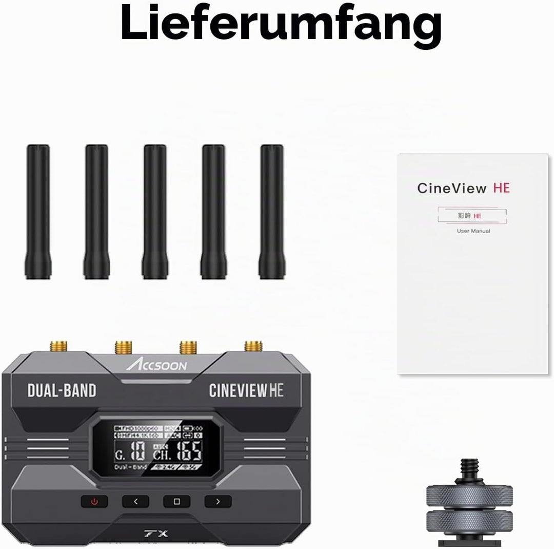 Accsoon - CineView HE - Sender - - HDMI - 1080p 23.98/24/25/29.97/30/50/59.94/60fps - Latenz, Nur Tr
