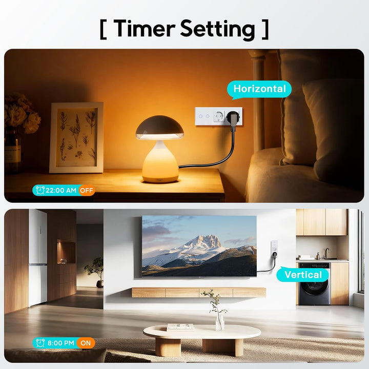 BSEED Normal Steckdose mit Smart Alexa Lichtschalter Kompatibel mit Alexa,Google Home,Touchscreen-sc