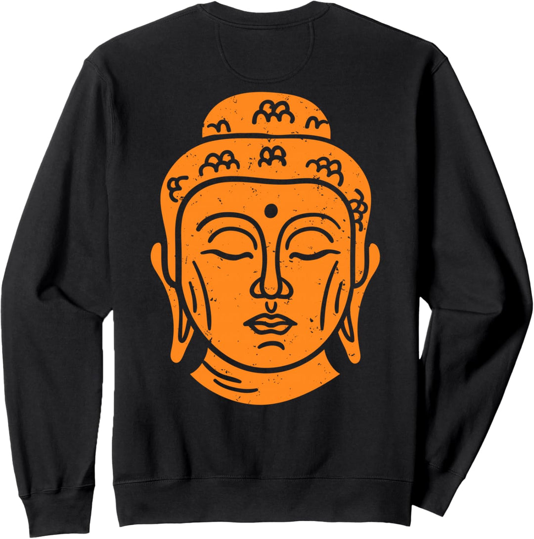 Backprint Buddha Kopf buddhistische Weisheit Sweatshirt