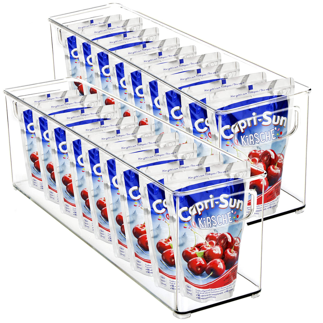 Youngever 2er Set 40 x 10 x 12 cm Kühlschrankbehälter, Speisekammer Organizer, Aufbewahrungsbox Kühl