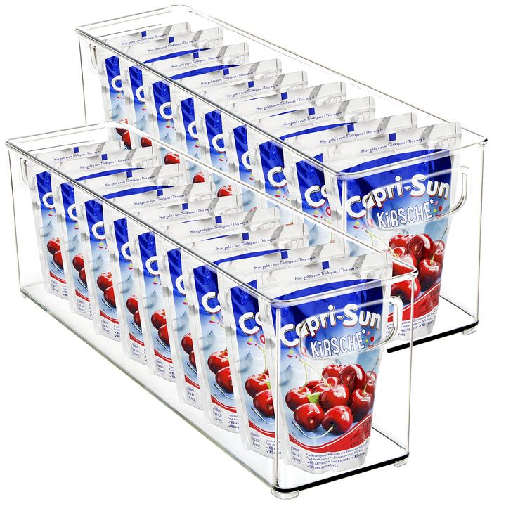 Youngever 2er Set 40 x 10 x 12 cm Kühlschrankbehälter, Speisekammer Organizer, Aufbewahrungsbox Kühl