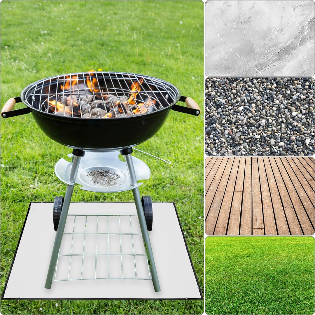 QWORK® Feuerstellenmatte, 100X100CM Quadratische Feuerfeste Unterlage, Hitzebeständige Feuerfeste Gr