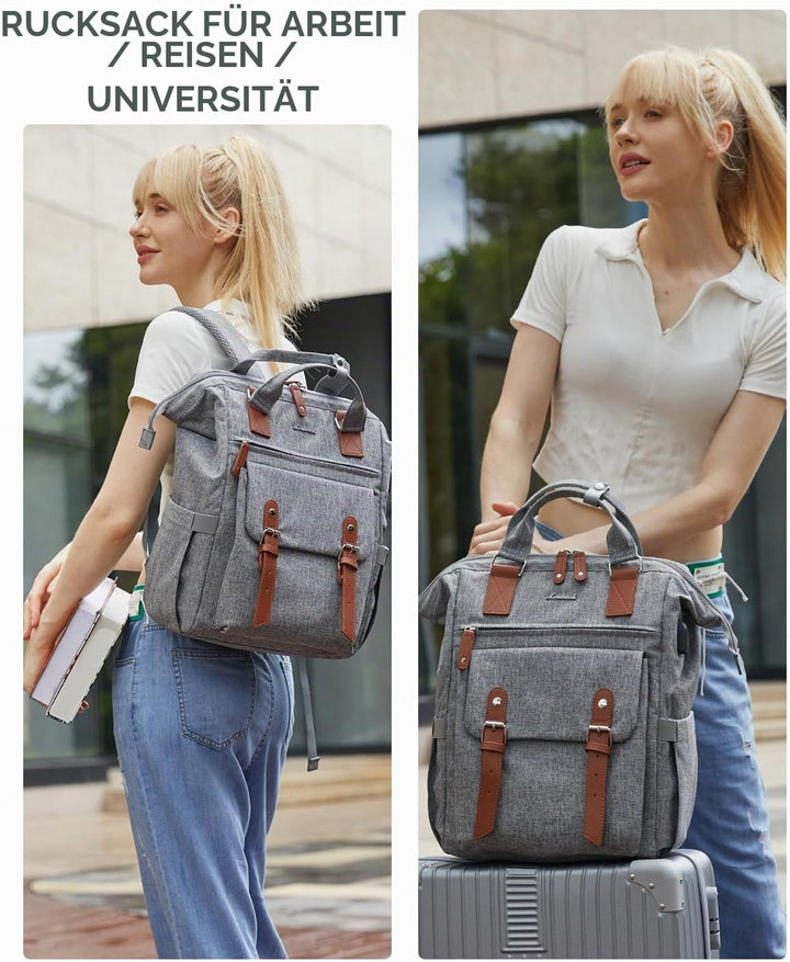LOVEVOOK Rucksack Damen, Laptop Schulrucksack Mädchen Teenager 15,6 Zoll Tagesrucksack, Wasserdicht