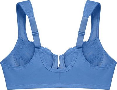 Glamorise Damen Wonderwire-Vorderverschluss BH 75B Blau, 75B Blau