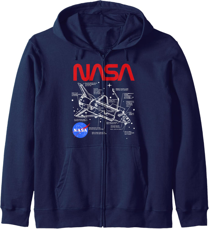 NASA Space Shuttle Schematic Layout Kapuzenjacke