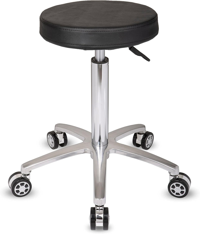 Staboos Rollhocker bis 160 kg - Gel-Polster Sitz rund - Praxishocker mit Rollen - Drehhocker höhenve