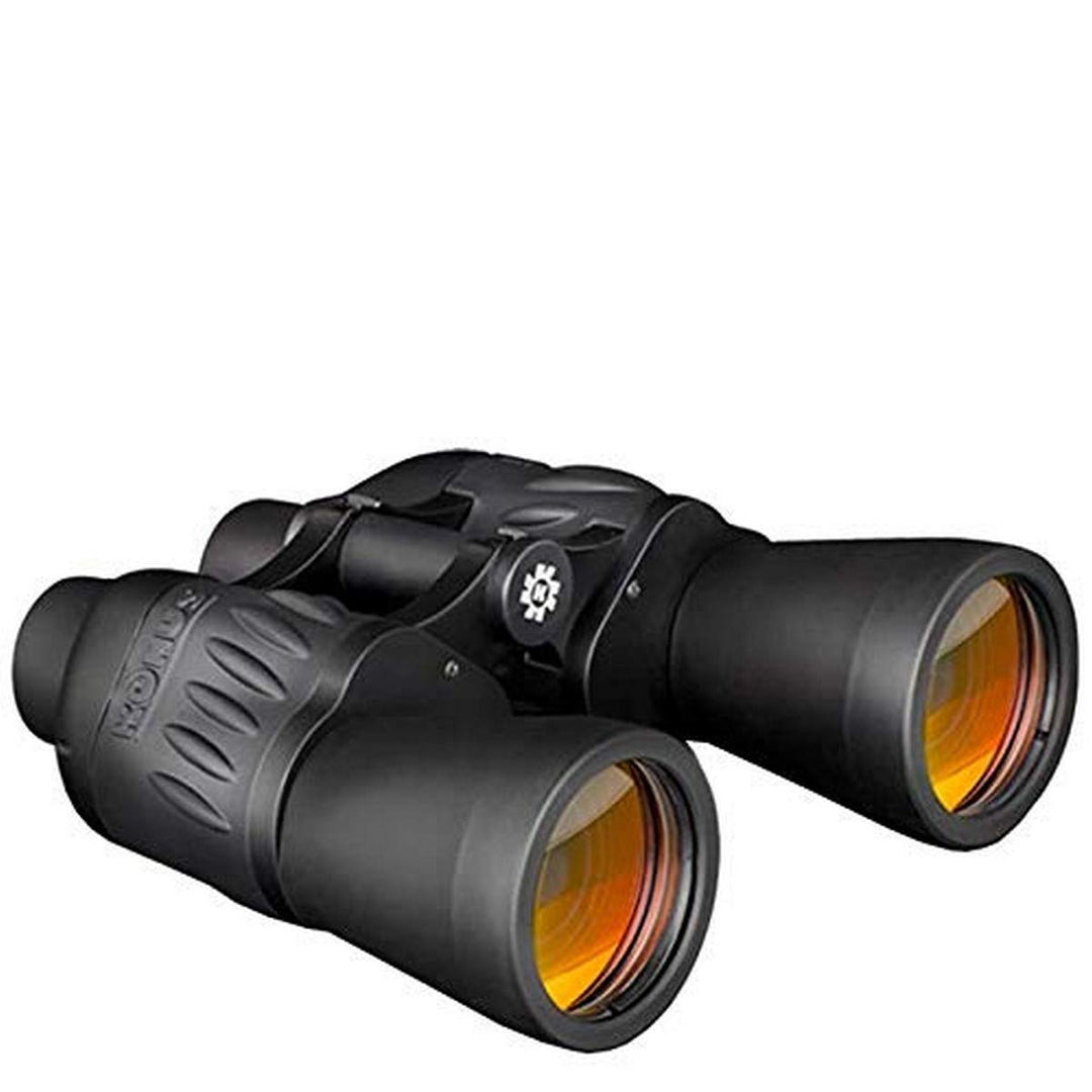KONUS | Sporty 10x50 Schwarzes gummiertes Fernglas mit rubinroter Optik, Constant Focus, 10x50 Zoom