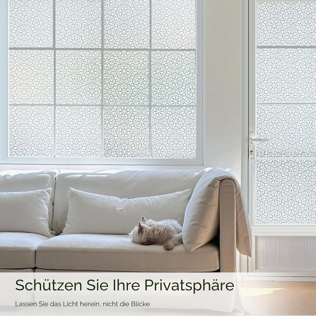 Lifetree Fensterfolie Blickdicht Selbsthaftende Sichtschutzfolie Fenster Dekofolie Privatsphäre Stat