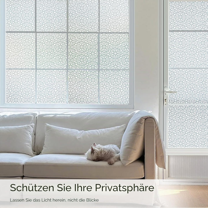 Lifetree Fensterfolie Blickdicht Selbsthaftende Sichtschutzfolie Fenster Dekofolie Privatsphäre Stat