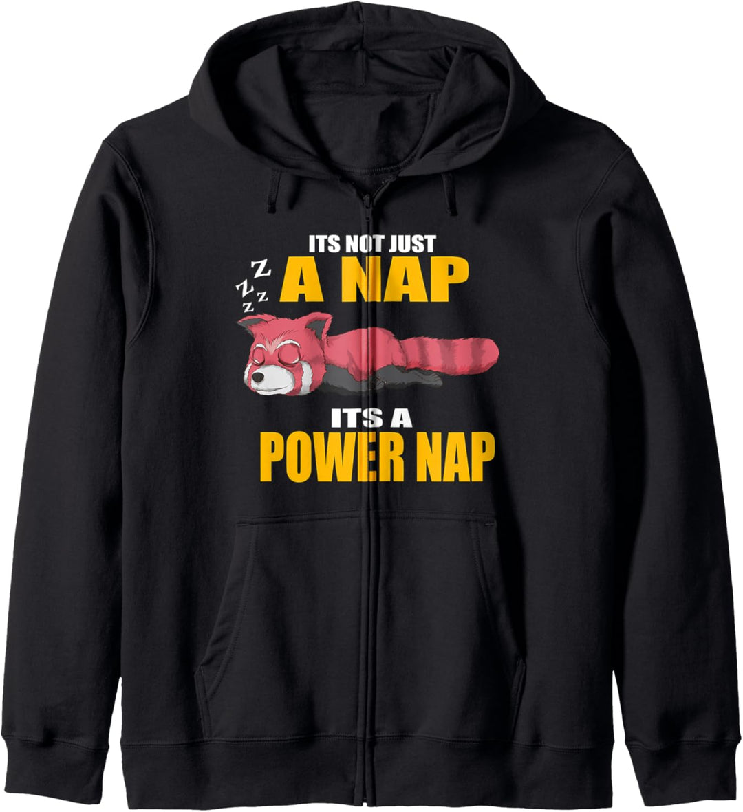 Roter Panda Power Nap Nickerchen Schlafen Faulsein Kapuzenjacke
