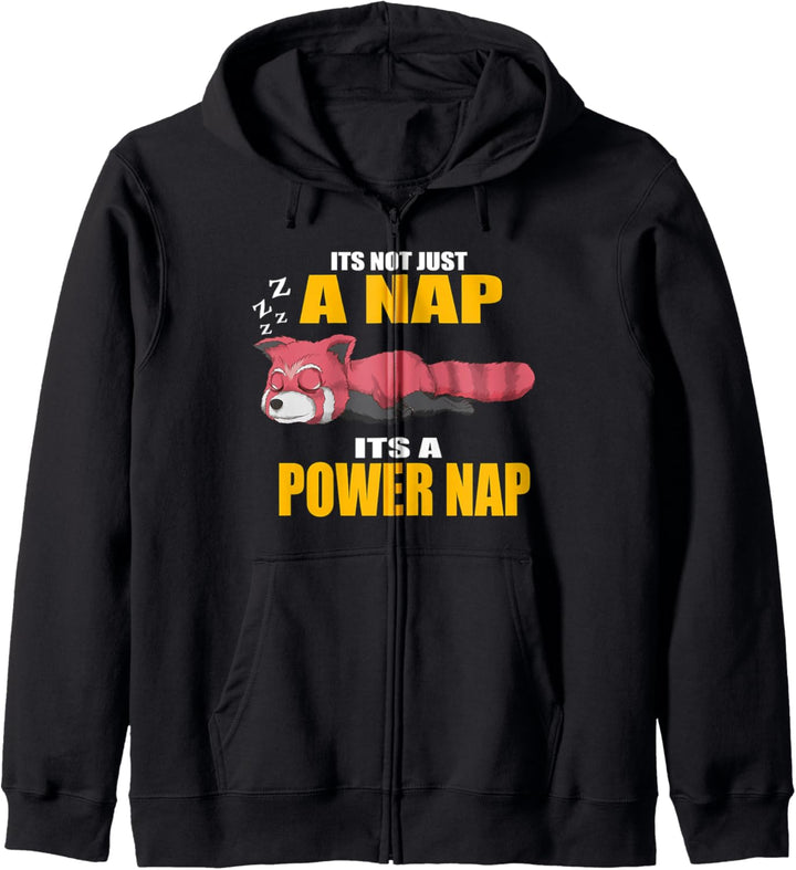Roter Panda Power Nap Nickerchen Schlafen Faulsein Kapuzenjacke