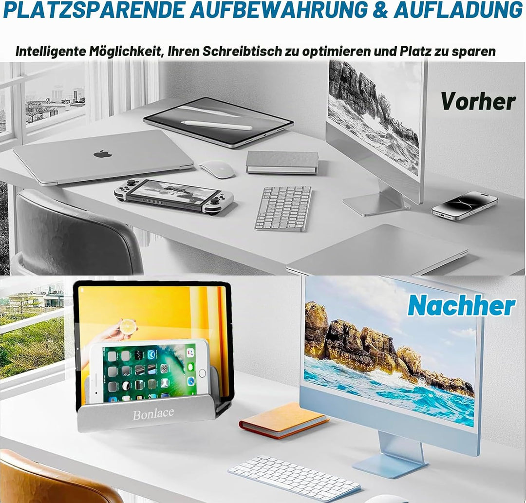 Laptop Sänder Vertikal Laptop Halter, 3-in-1 Laptop Halterung Verstellbarer Notebook Ständer Schreib