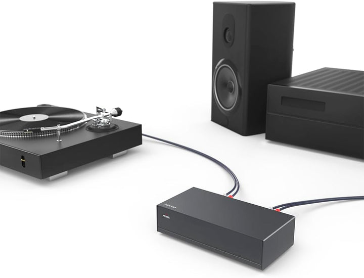 Hama Stereo Phono-Vorverstärker PA 506 (für Plattenspieler, inkl. Netzadapter 230V/50Hz, 3000mA, Cin