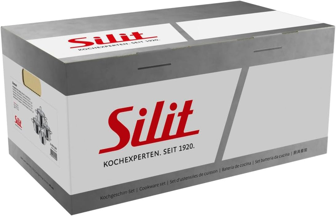 Silit Diamant Topfset 4-teilig, Töpfe mit Glasdeckel, Induktionstöpfe, Edelstahl poliert, Topf Induk
