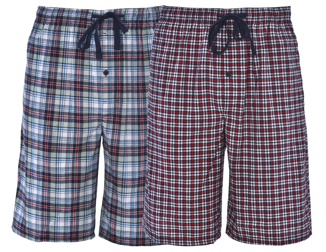 Hanes Herren Gewebte Shorts Leger S Roter Marineblau kariert, S Roter Marineblau Kariert