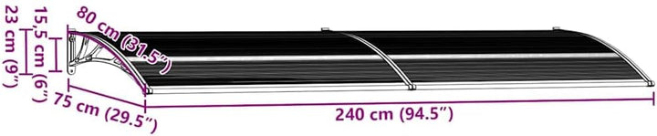 vidaXL Türvordach Haustürdach Haustür Überdachung Türdach Pultvordach Vordach Haustürvordach Schwarz