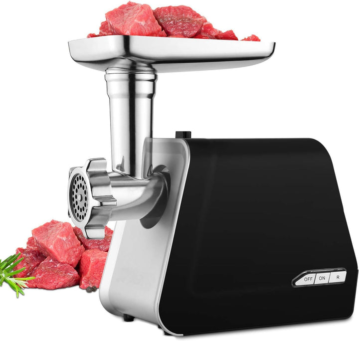 Fleischwolf Elektrisch 1500W Profi 4-in-1 Hackfleischmaschine mit Speicherbox | Wurstfüller Set, 3 L