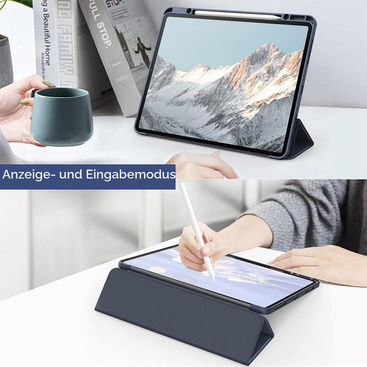 JETech Hülle für iPad Pro 12,9" 6/5/4/3 (2022/2021/2020/2018), Navy Blau | Transparente Rückseite, S