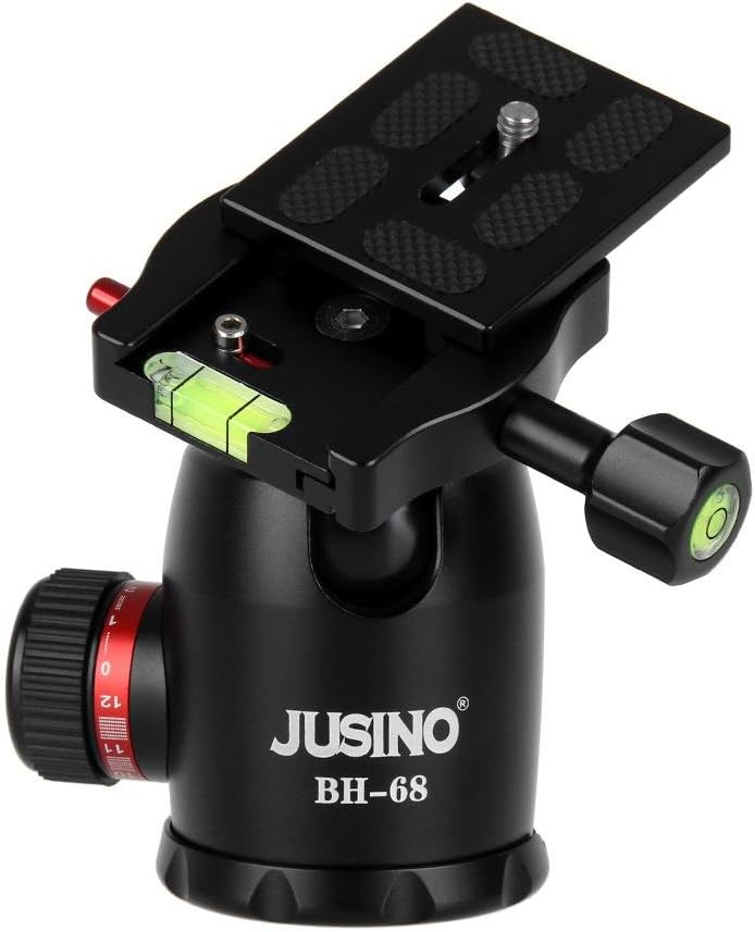 JUSINO BH-68 Kugelkopf Stativkopf aus Aluminium, 15kg Belastbarkeit