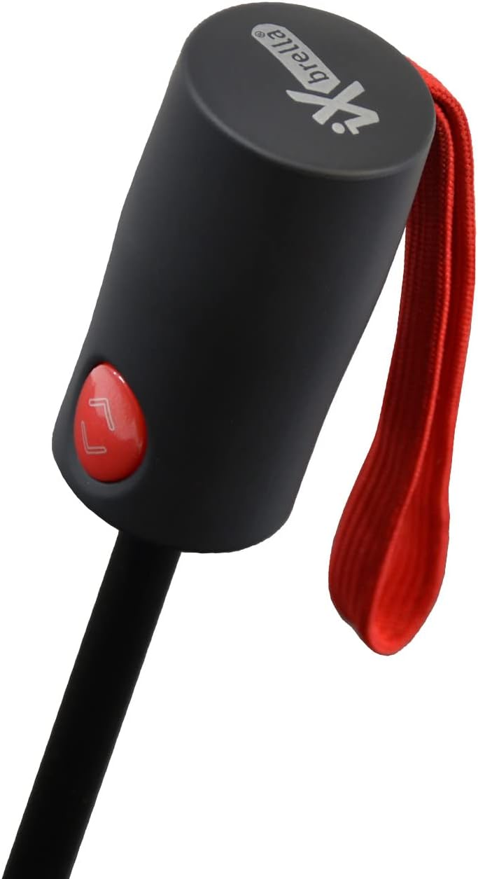 iX-brella Reverse umgekehrt öffnender Fiberglas-Taschenschirm mit farbigen Speichen - rot, Rot
