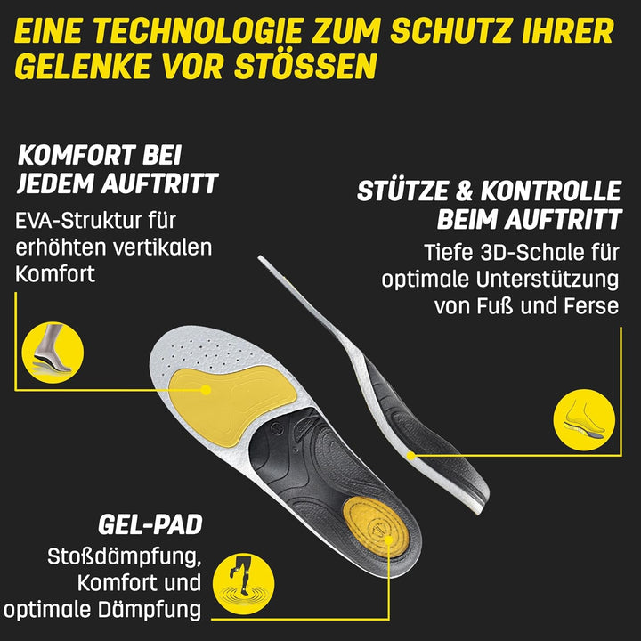 Sidas 3feet Activ' High-einlegesohlen Sohlen XXL Yellow Black, XXL Yellow Black