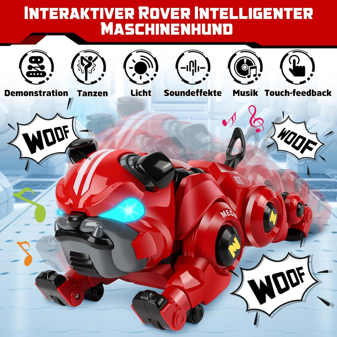 Roboter Hund Ferngesteuerter Spielzeug, Interaktiver Anfassen Roboterhund mit 18 Funktionen, Program
