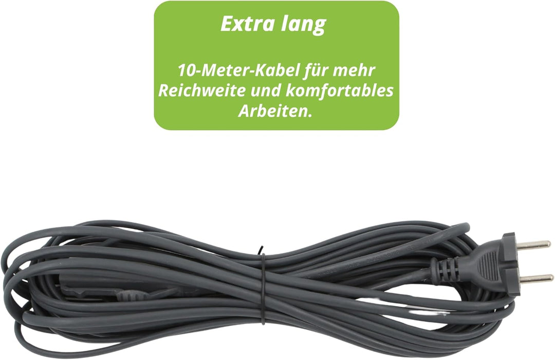 Kabel Stromkabel für Vorwerk Kobold 150 Staubsauger passend Länge 10m Dunkelgrau Für Vk150, Für Vk15