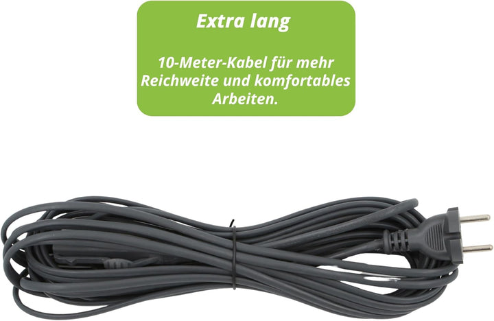 Kabel Stromkabel für Vorwerk Kobold 150 Staubsauger passend Länge 10m Dunkelgrau Für Vk150, Für Vk15