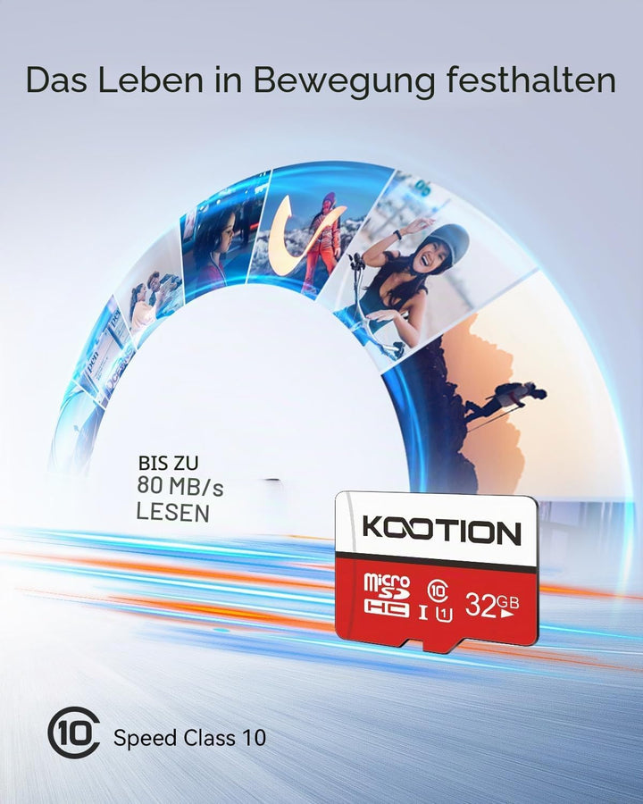 KOOTION Micro SD Karte 32GB Class 10 5er Pack Speicherkarte SD MicroSDHC Mini SD Karte 32G Memory Ca