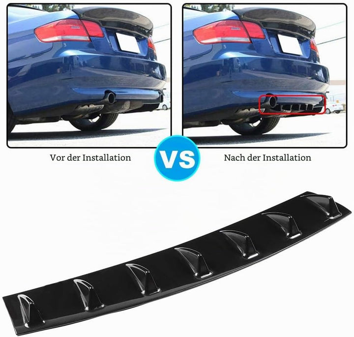 Qiilu Auto Heckstossstange Spoiler,Heckspoiler Shark Fin Diffusor Universal Spoiler Auto Heckstossst