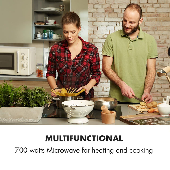 Klarstein Caroline Mikrowelle - Mikrowellen-Grill-Kombigerät, 2-in-1 Mikrowelle Grillfunktion, 20 Li