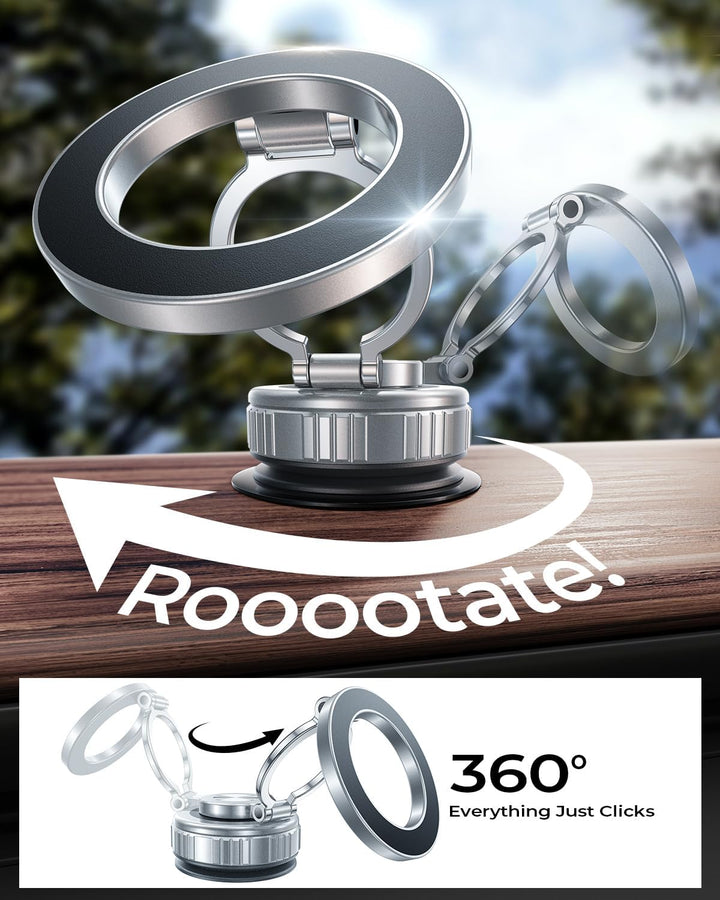 DIMONCOAT 2026 Verbesserte 360° drehbare Vakuum-Magnet-Handyhalterung für Auto, für Saugnapf-Handyha