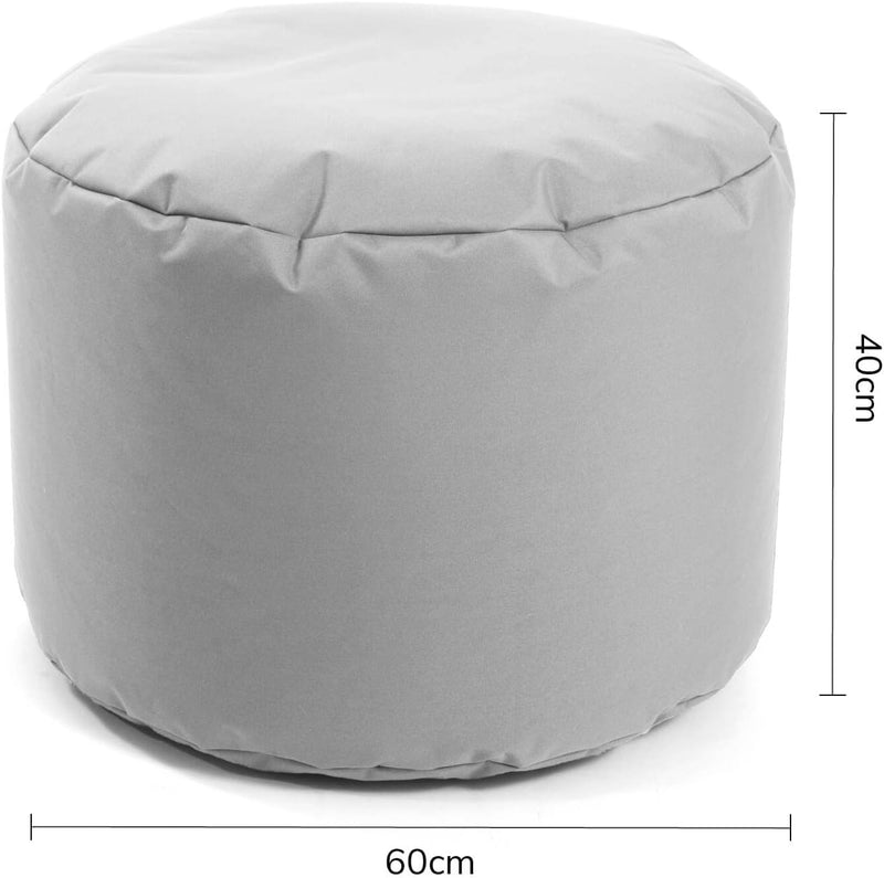 mokebo® Outdoor Pouf o. Hocker 60x40cm in Anthrazit mit schwarzer Schutzhülle &
