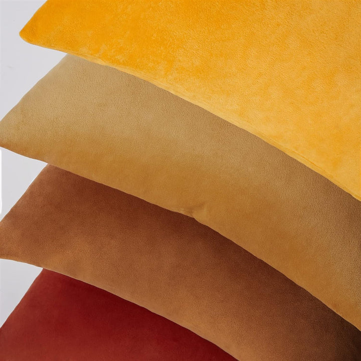 Topfinel Kissenbezug 50x50 cm Gelb Orange 4er Set Samt Kissenbezüge Kissenhülle sofakissen dekokisse