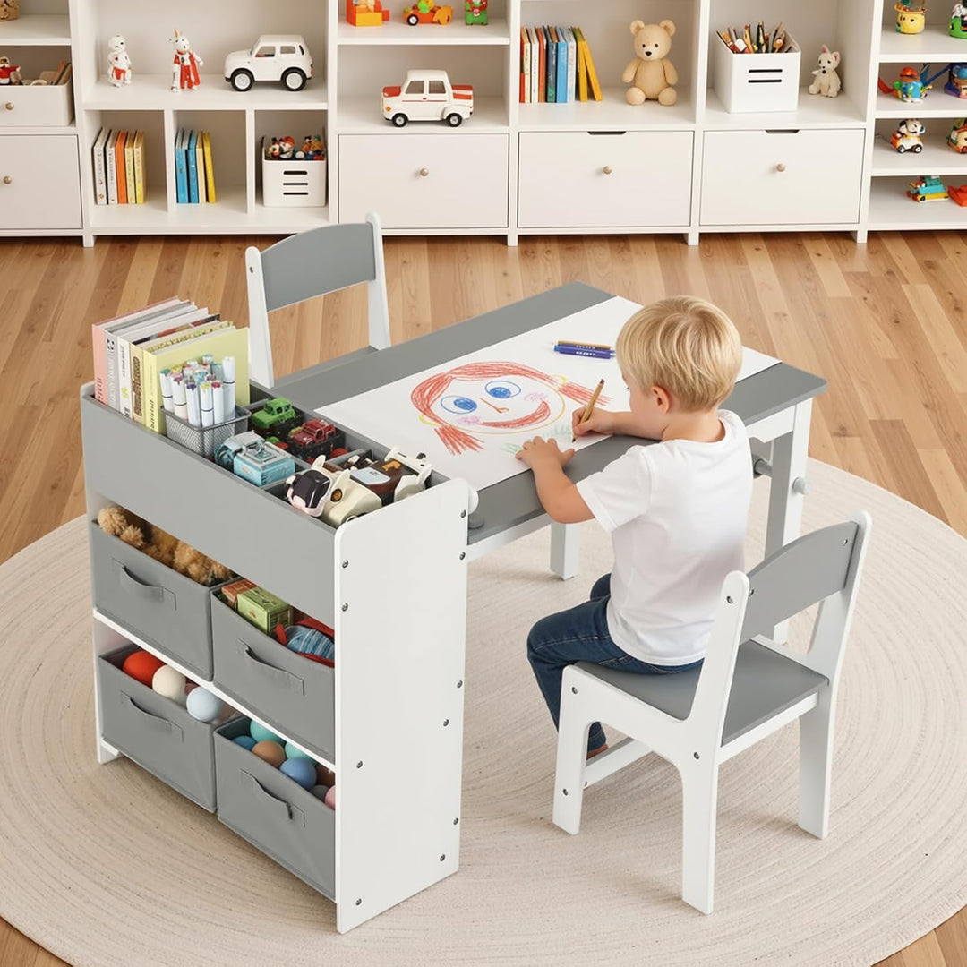 MAMIZO Kindertisch mit 2 PCS Stühlen, Maltisch & Basteltisch Kinder, Tisch & Stühle Kinderzimmer Set