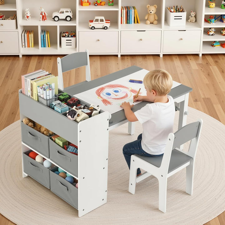MAMIZO Kindertisch mit 2 PCS Stühlen, Maltisch & Basteltisch Kinder, Tisch & Stühle Kinderzimmer Set