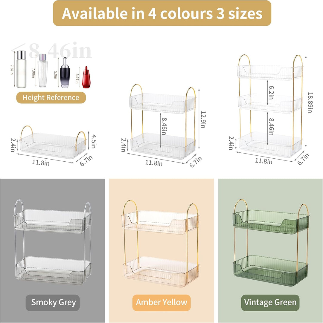 Makeup Organizer, Kosmetik Organizer 2 Ebenen, Beauty Organizer, Skincare Organizer, Badezimmer Orga