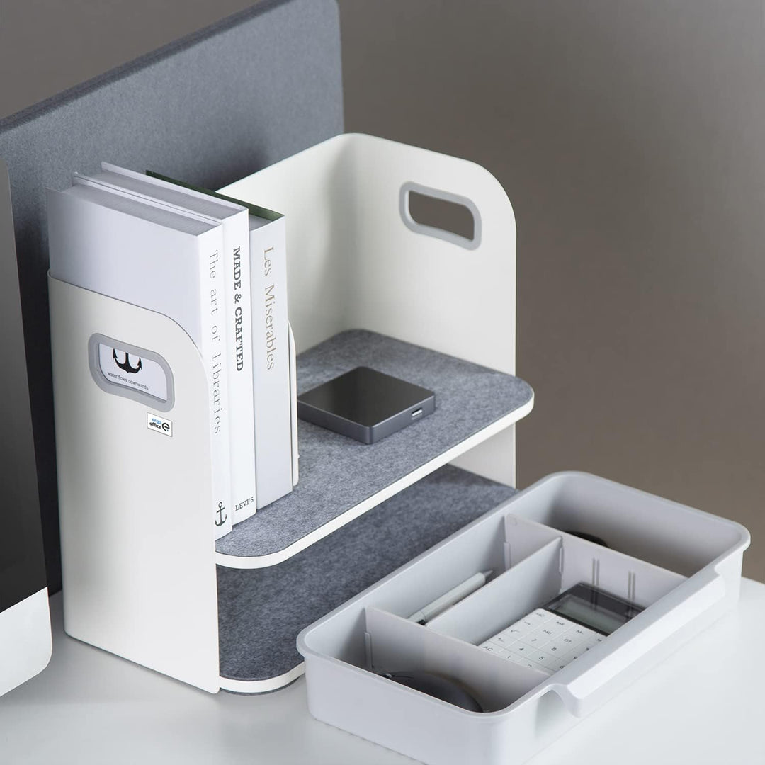 Ergo Office ER-440 Schreibtisch-Organizer mit Schublade und Buchstütze Organizer für Büroutensilien