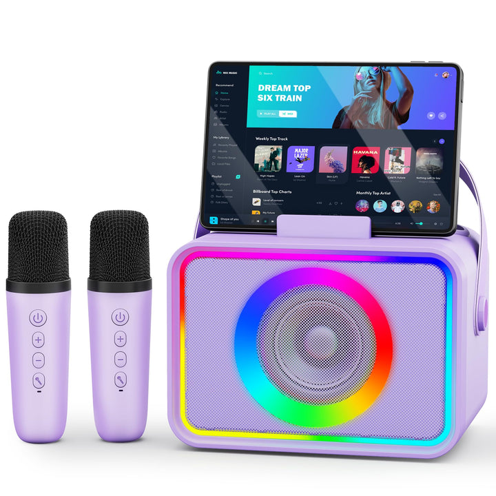 [2026] Karaoke Maschine 2 Mikrofonen: Wowstar Karaoke Anlage mit 2 Karaoke Mikrofonen - Tragbare Blu