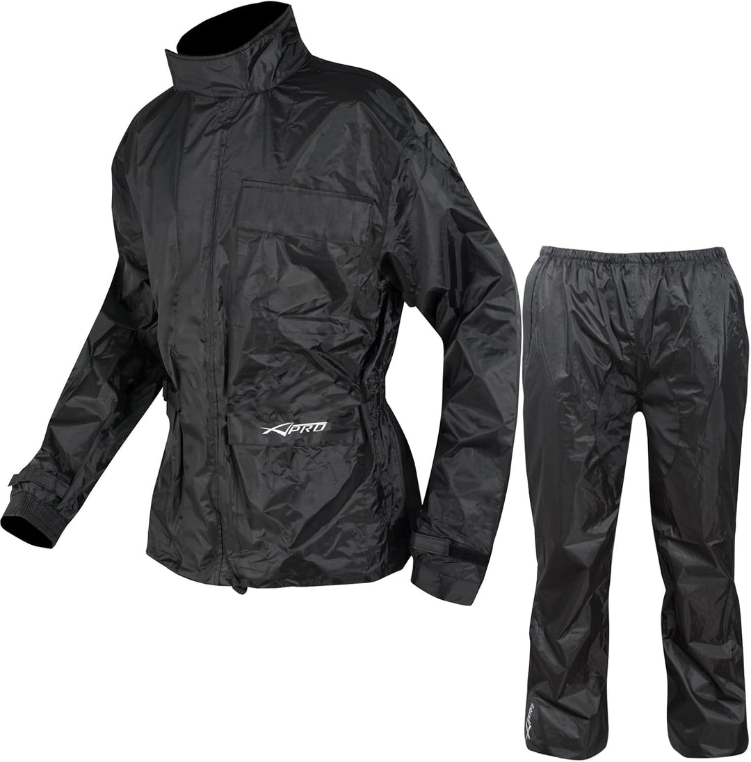 Ganzkörper Wasserdicht Regenanzug Handschuhe Stiefel Motorradkombi Schwarz XS XS Schwarz, XS Schwarz