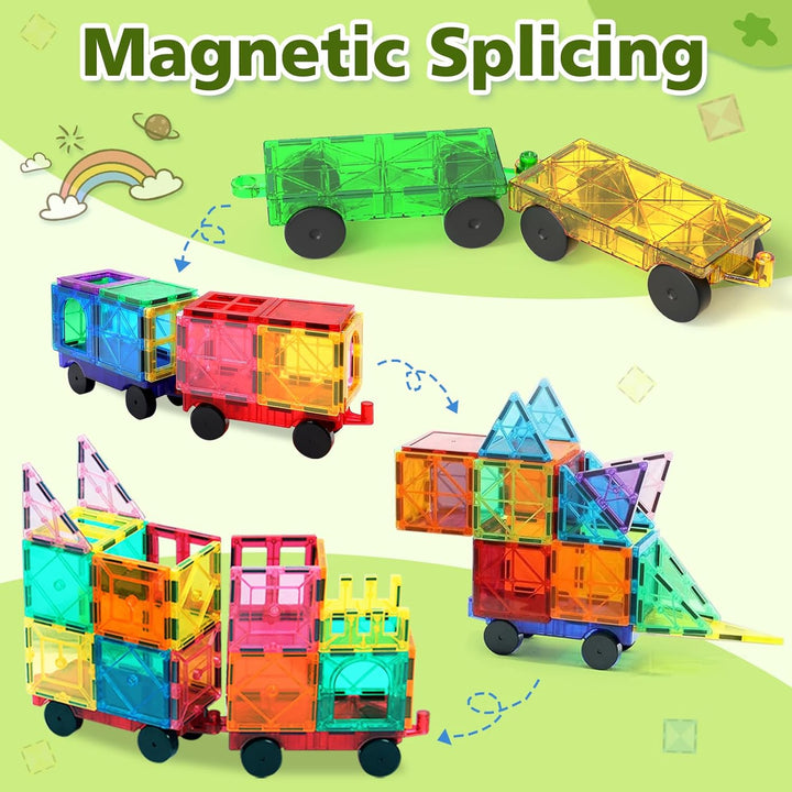Magnetische Bausteine Spielzeug ab 3 Jahre Kinder, Magnetbausteine für 4-8 kinder, 4 Stück Magnet Au