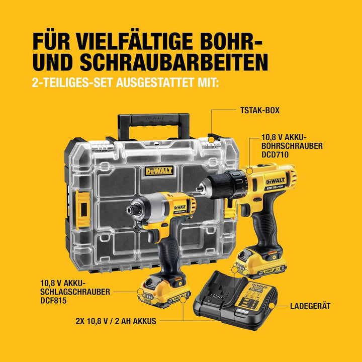 DeWalt dck211d2t-qw 10,8V-XR Lithium-Ionen Schrauber-Set, XR Bohrschrauber + XR Schlagbohrschrauber