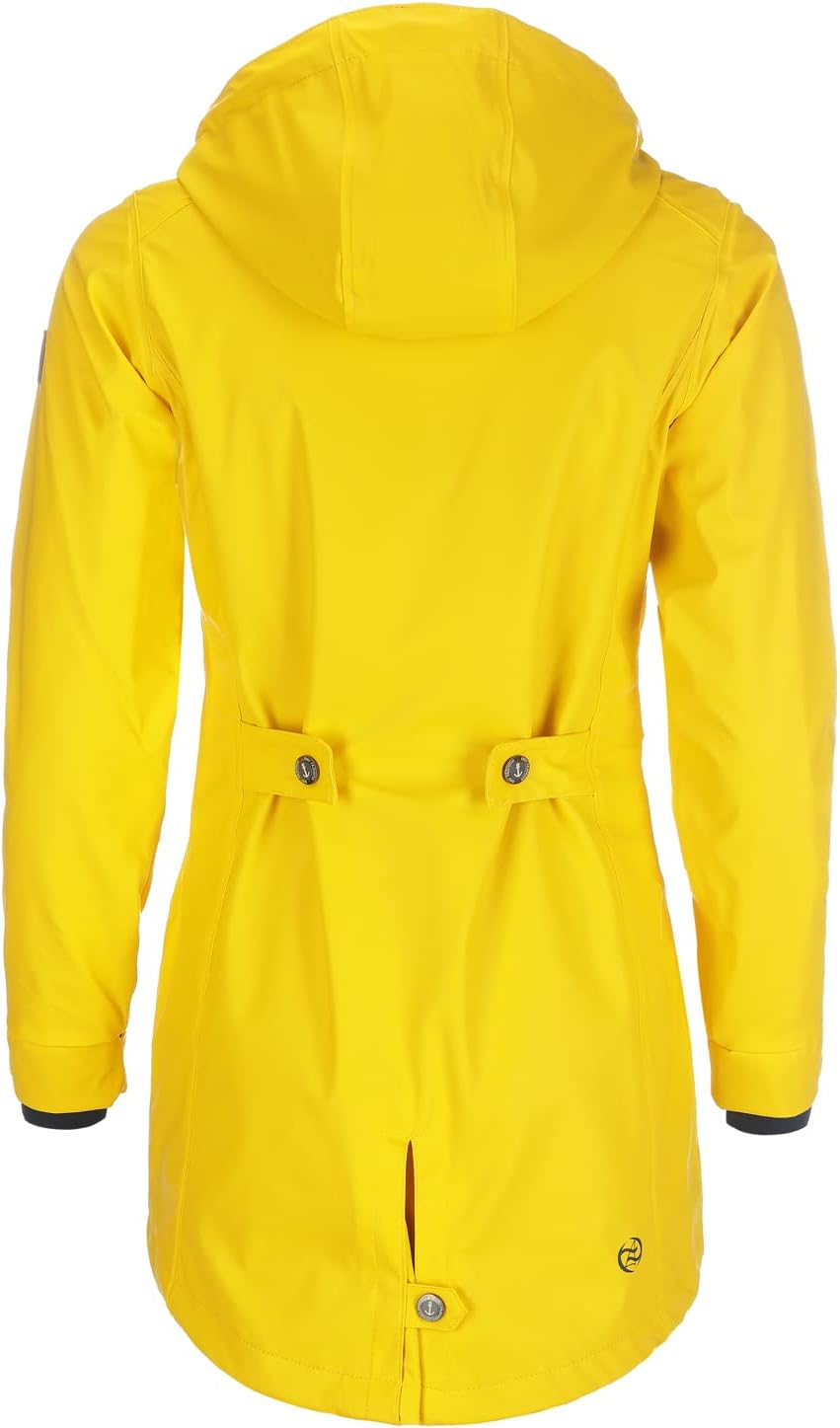 Dry Fashion Damen Regenmantel Malmö - Frauen Regenjacke Jacke mit Kapuze Lang Winddicht Wasserdicht