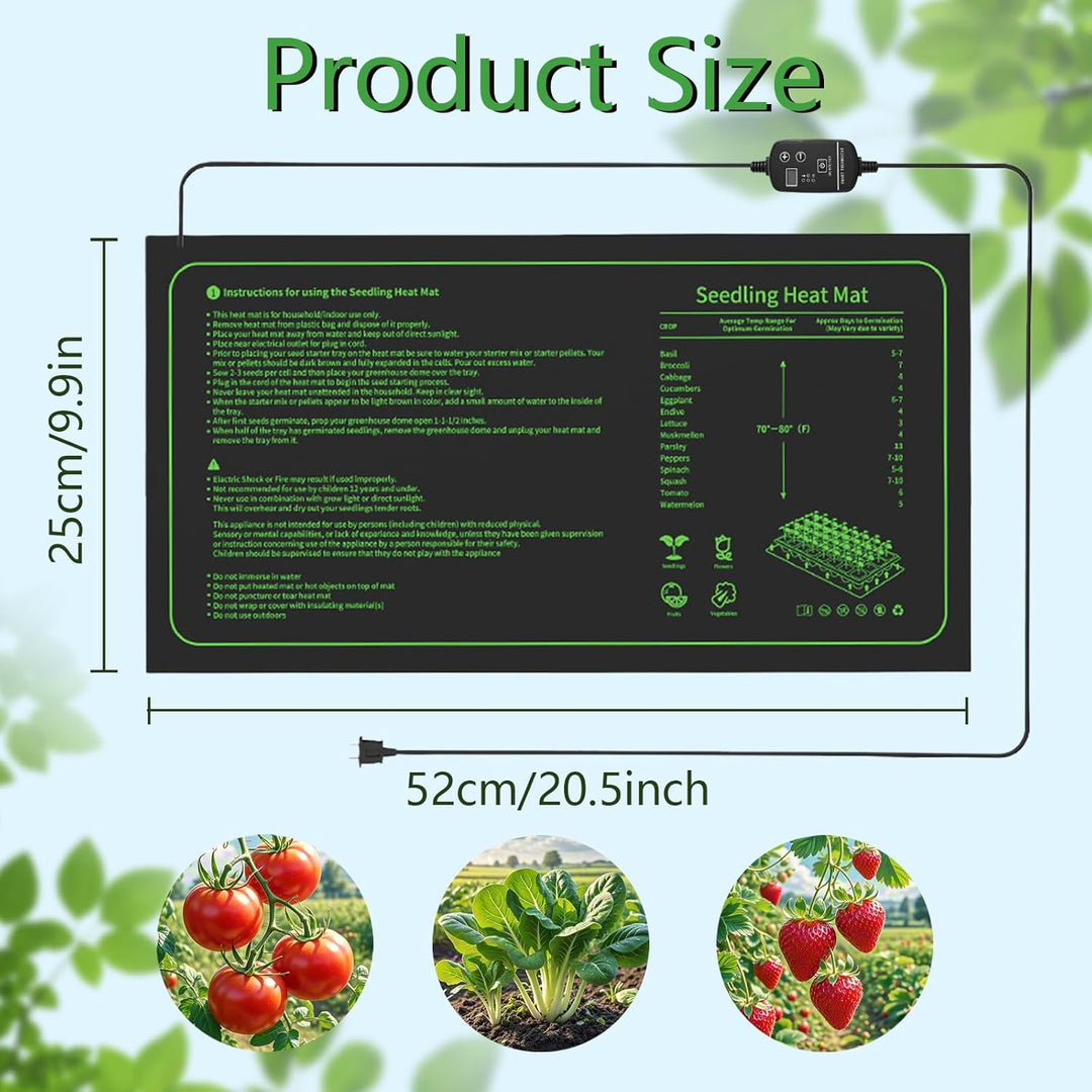 Heizmatte Pflanzen mit Thermostat, Wärmematte für Sämling Germination und Haustier, Heizkissen Amphi