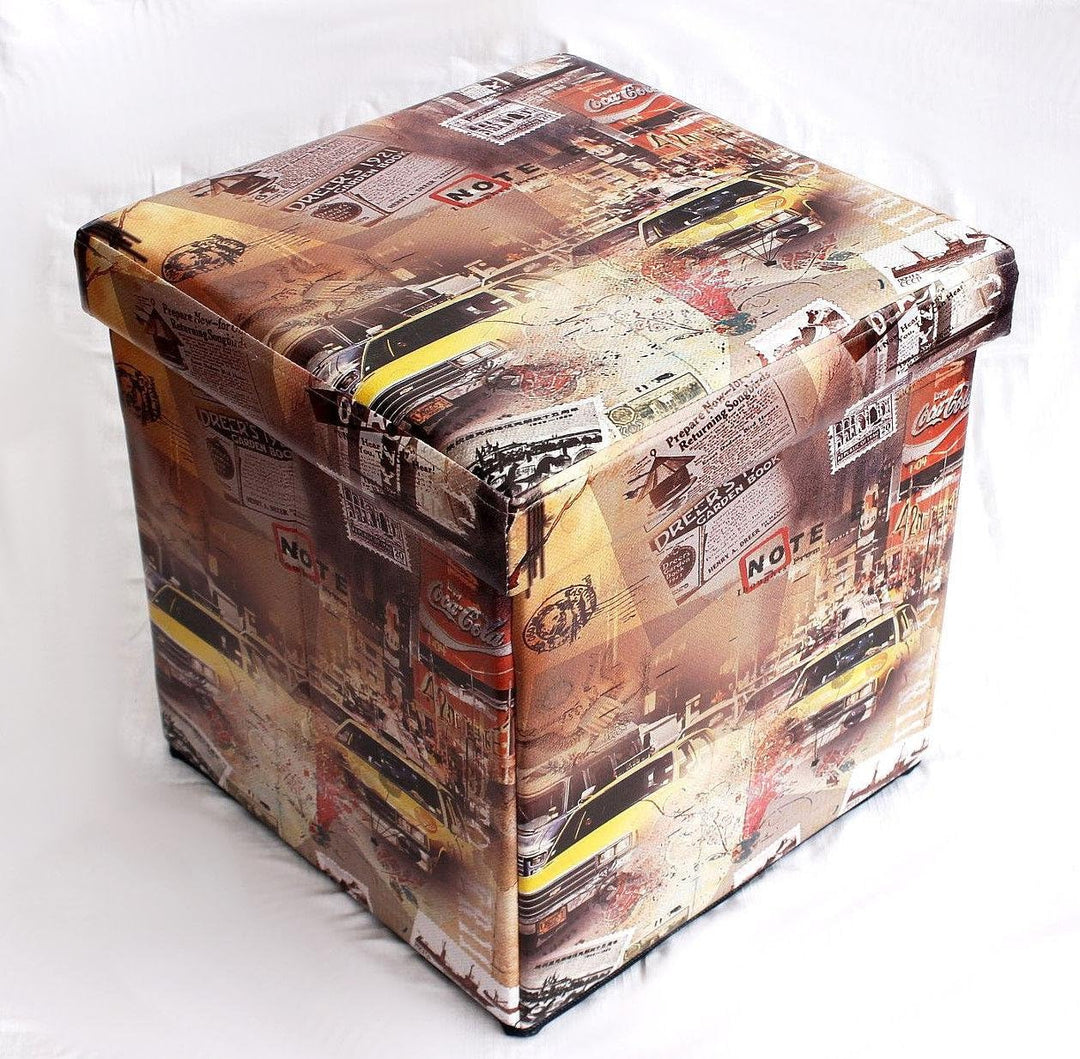 DanDiBo Hocker aus Kunstleder Sitzhocker 2009 Aufbewahrungsbox 40 cm Sitzwürfel Truhe Korb