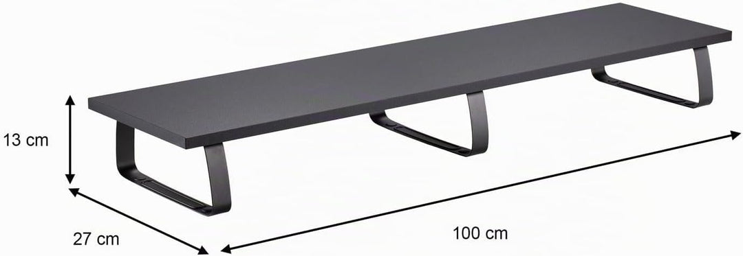 IDIMEX Monitorständer Milford - Desktop-Organizer, Schwarz, 100x27x13 cm, Belastbar bis 20kg, Modern